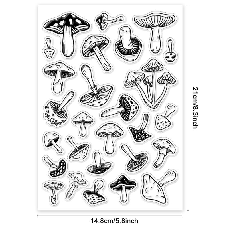 1pc insekter klare stempler til gør-det-selv scrapbooking sommerfugle guldsmede samling silikone stempelforseglinger gennemsigtige stempler til kort: Dyb grå