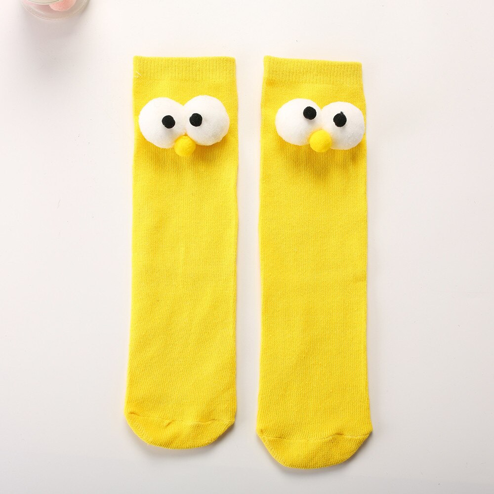 Meias de bebê longas de algodão para desenho de olho grande para infantil meninas socks for girl