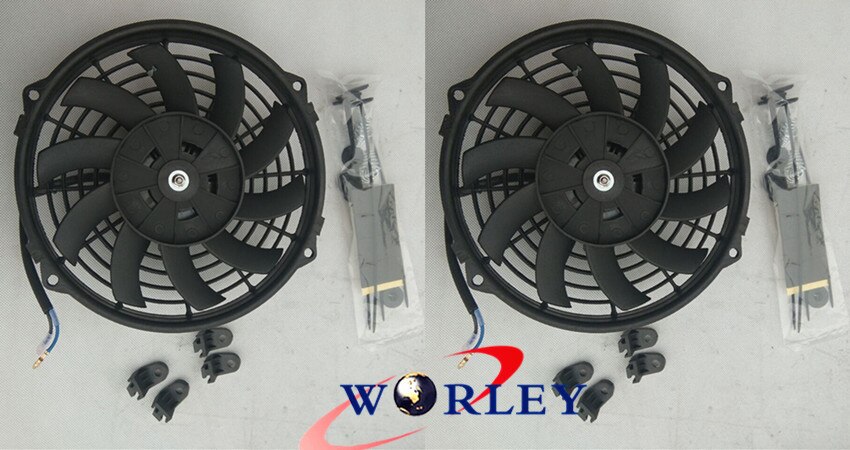 100% 2*14 ''12V Elektrische Radiator Cooling Thermo Fan + Montage Kits 14 Inch