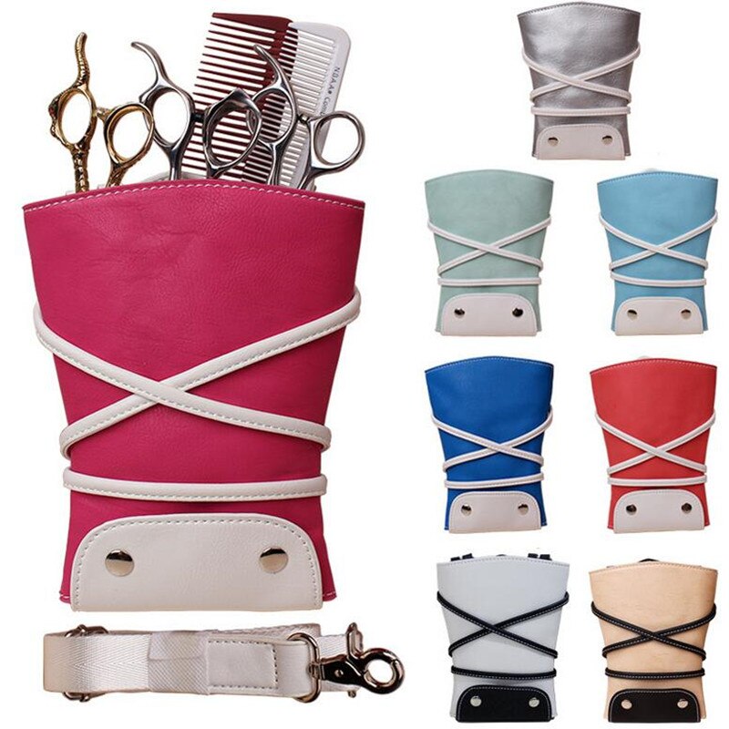 8 Kleur Haar Schaar Lederen Tas Kit Case Scharen Zakken Taille Riem Kapper Packet Salon Holster Kappers Schaar Zak
