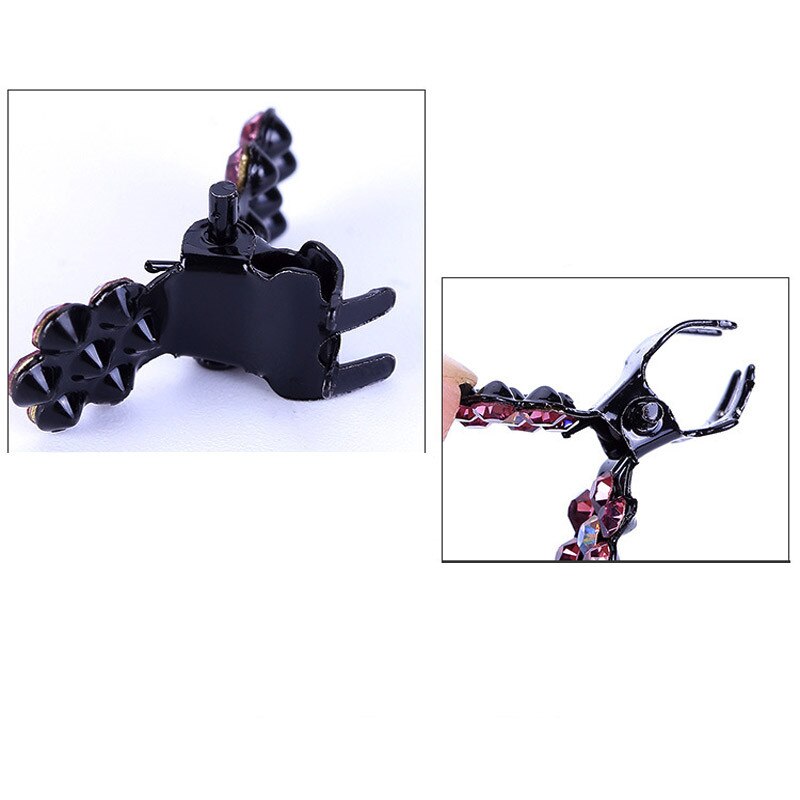 Conjunto de 12 pinzas pequeñas para el pelo con forma de mariposa para mujer, pinzas de Metal para el pelo con diamantes de imitación, para cangrejo, accesorios para el cabello