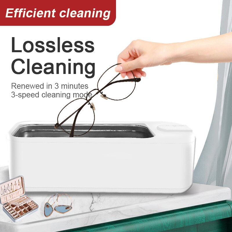 0.68L 24W Ultrasonic Cleaner Intelligent Control For Jewelry Glasses Denture Cleaning Machine Mini Sonic Clean Bath