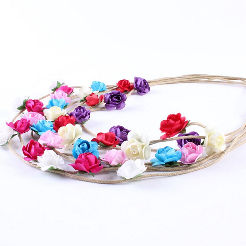 Newborn Flower Headband Mini Rose Flowers Headbands Summer Style Kids Headwear Hair Band accessories for Photography props