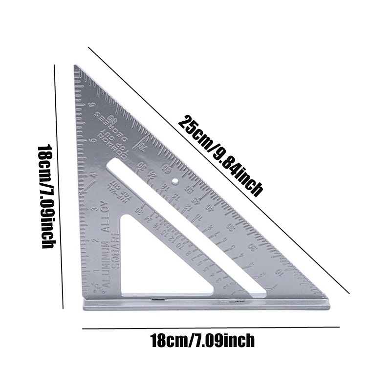 3D Multi Hoek Meetliniaal, Houtbewerking Vierkant Gereedschap Markering Hoek Liniaal, 22.5/30/45/60/67.5/90 Graden Aluminiumlegering Vierkante Heerser Gradenboog, Hoek Meetinstrument voor Engineer