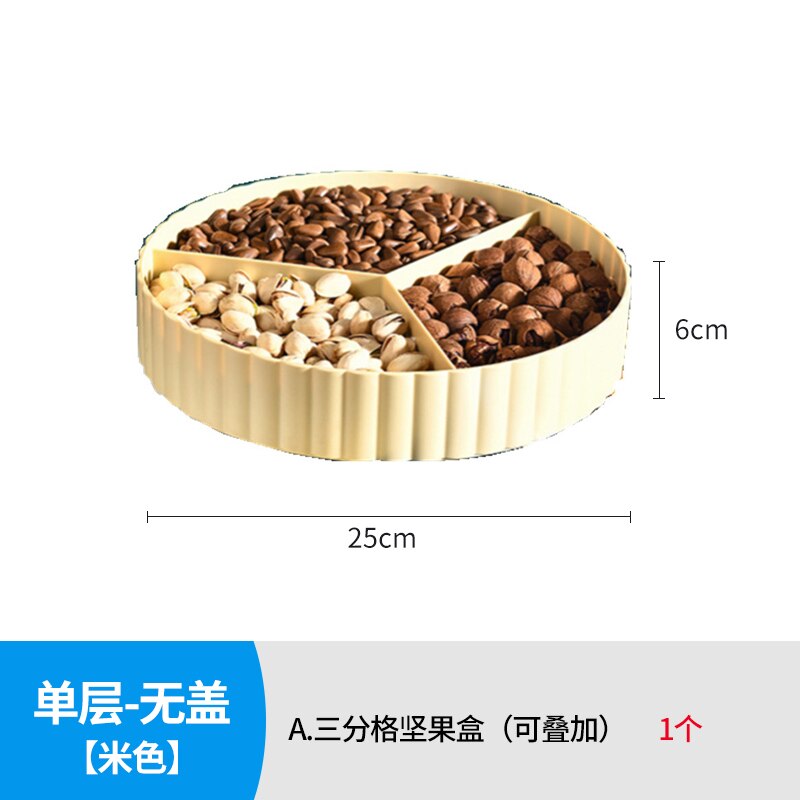 Nordic Light Luxury Fruit Tray Living Room Compartment with Lid Dried Fruit Box Candy Dried Fruit Nut Snack Storage Box: 2