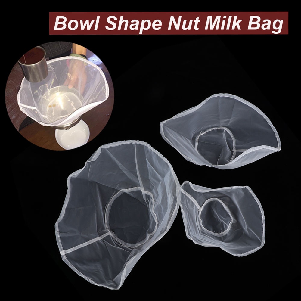 Reusable Fine Mesh Wine Strainer Juice Soymilk Nut Milk Tea Nylon Filter Bag Bowl Shape Food Coffee Filter Cheese Cloth