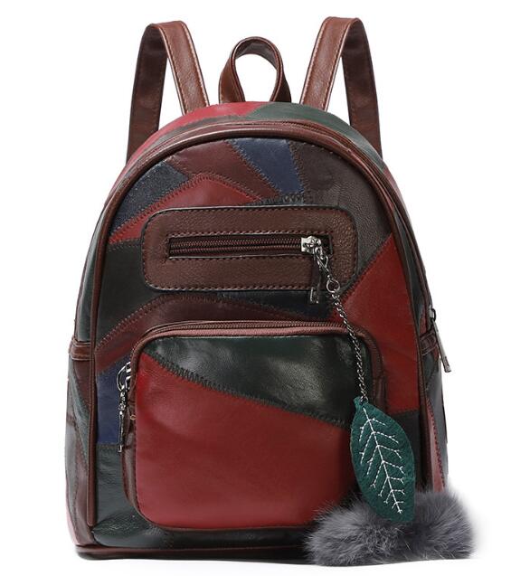 Chuwanglin Vintage leather women backpack Multifunction Female school bag for teenager girls Ladies Travel Bag F81202: coffee