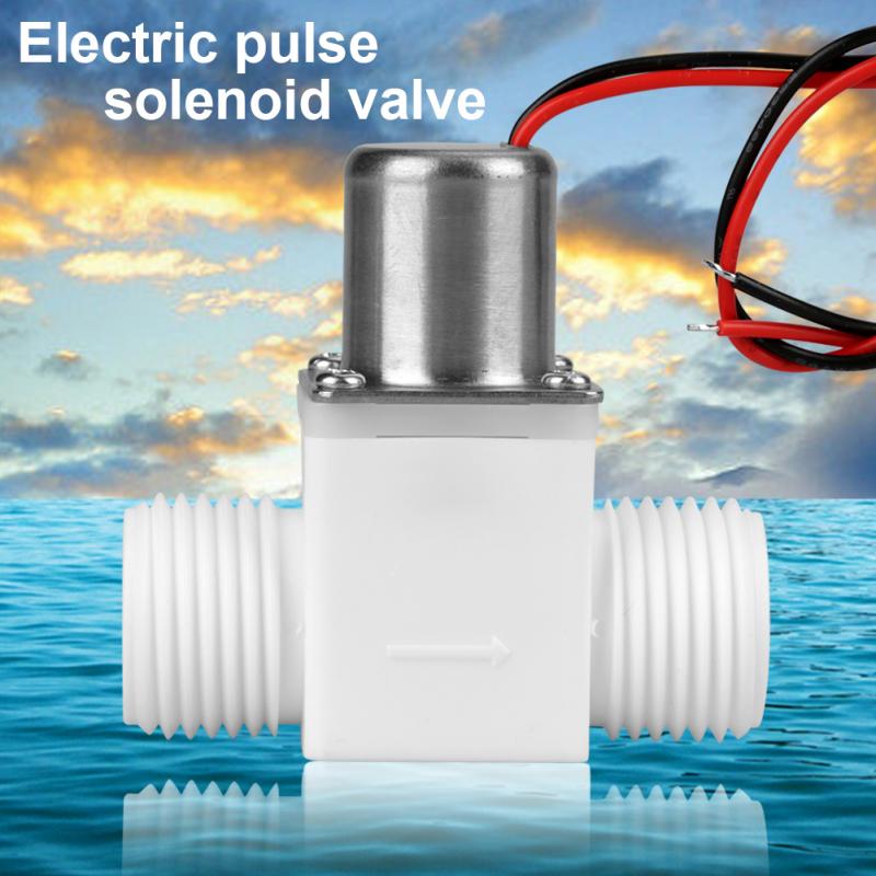 Solenoid Valve Durable Plastic Water Solenoid Valve 1/2" DC 3.6V Water Control Electric Pulse Solenoid Valve Accessory