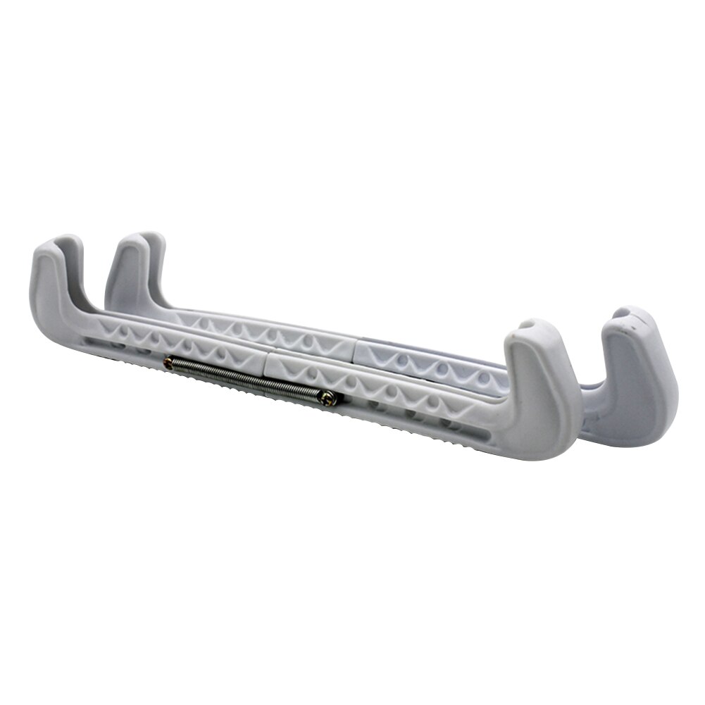 Herramienta de protección de hoja de cubierta para patines, accesorio de protección de primavera ajustable, para patinaje al aire libre, portátil, Hockey sobre hielo, 1 par: Blanco
