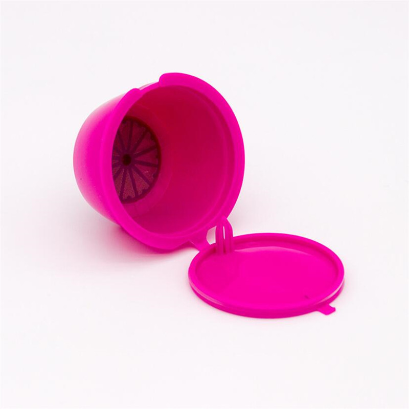 Cápsula de café recargable de plástico de 8 colores Compatible con modelos Dolce Gusto para rellenar cestas de filtro taza de café: Watermelon red