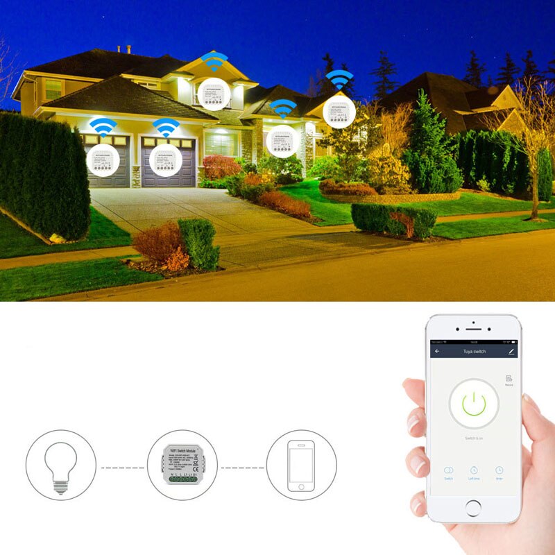 Tuya Wifi Power Meter Switch Module Concealed Wireless Relay Switch Consumption Monitor Measurement For Smart Home