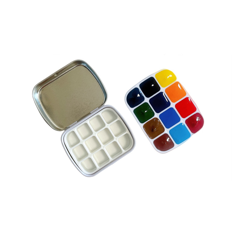 Mini caja de acuarela vacía, paleta de acuarelas portátil de 12/24 rejillas, pintura de viaje, boceto, caja hidratante, caja de pintura, suministros de arte