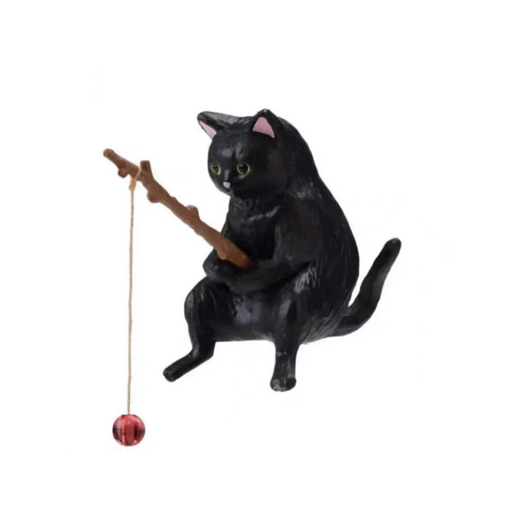 Figuritas de decoración de Acuario, 10 estilos, Mini lindo gato de pesca, accesorios de Acuario, adorno de paisajismo, accesorios de tanque de peces DIY: Verde militar