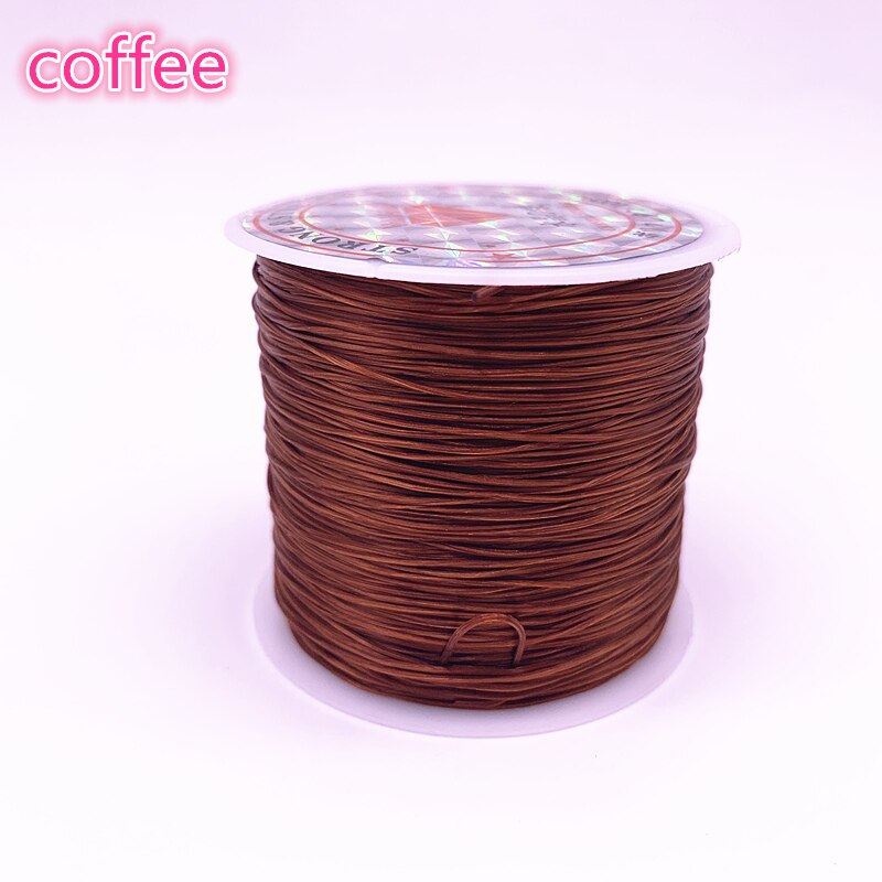 50M/Roll Flexible Elastic Crystal Line Rope Cord For Jewelry Making Beading Bracelet Wire Fishing Thread Rope Color U Pick: coffee