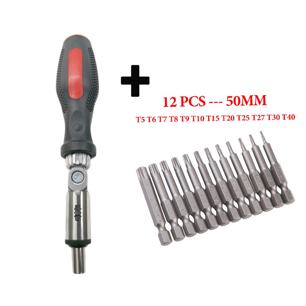 Ratchet Screwdriver Tool Security Bit Set with Magnetic Extension Bit Holder Tamper Star CrossScrewdriver Bits Set Quick Release: A