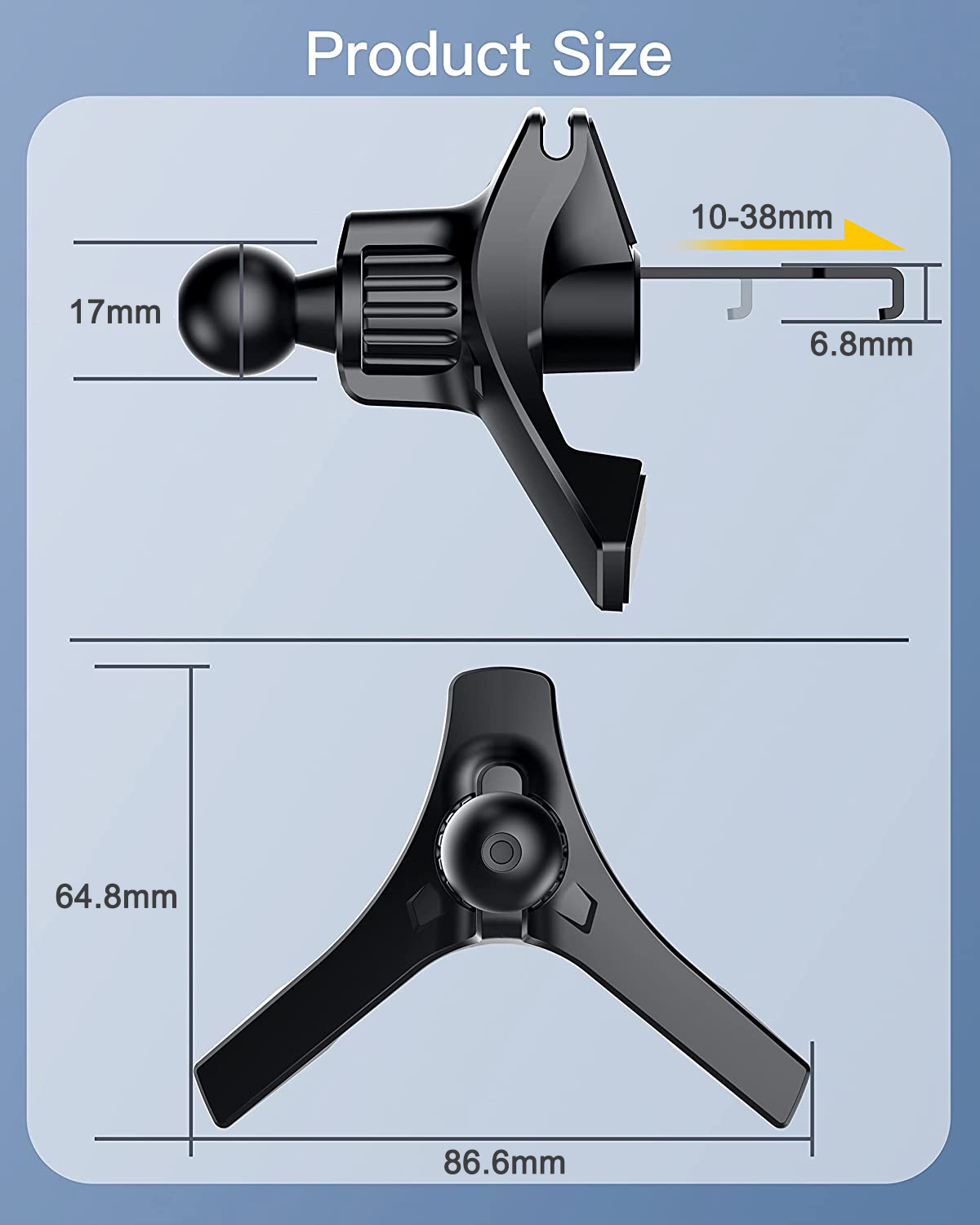 Untoom 17mm Ball Kopf Auto praktisch Halfter Auto Luft entlüften Clip Universal- Magnetische Auto Telefon montieren Schwerkraft Auto Handy, Mobiltelefon telefon Halterung