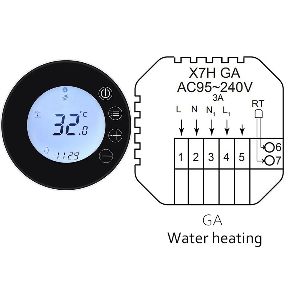 Tuya WiFi LCD Display Intelligent Thermostat Programmable Temperature Controller APP Remote Control Compatible with Alexa Google: water heating