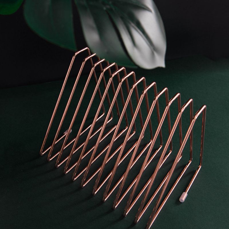 11 Grid Triangle File Storage Shelf Book Stand Retractable Nordic Wrought Iron File Storage Holder Organizer
