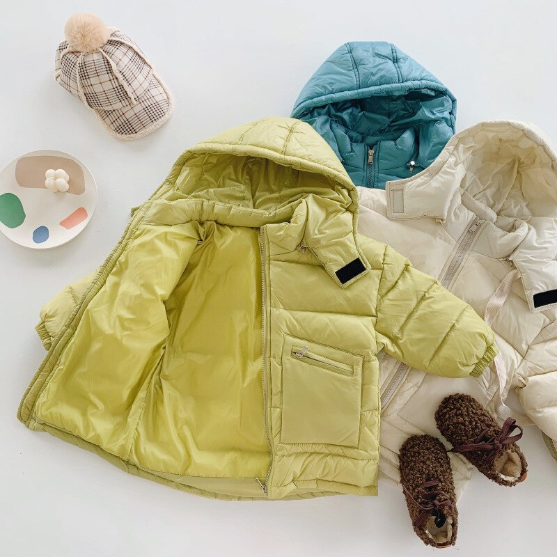 Wintermeisjes warme dikke capuchon donsjacks lange winddicht effen kleur dikkere bovenkleding