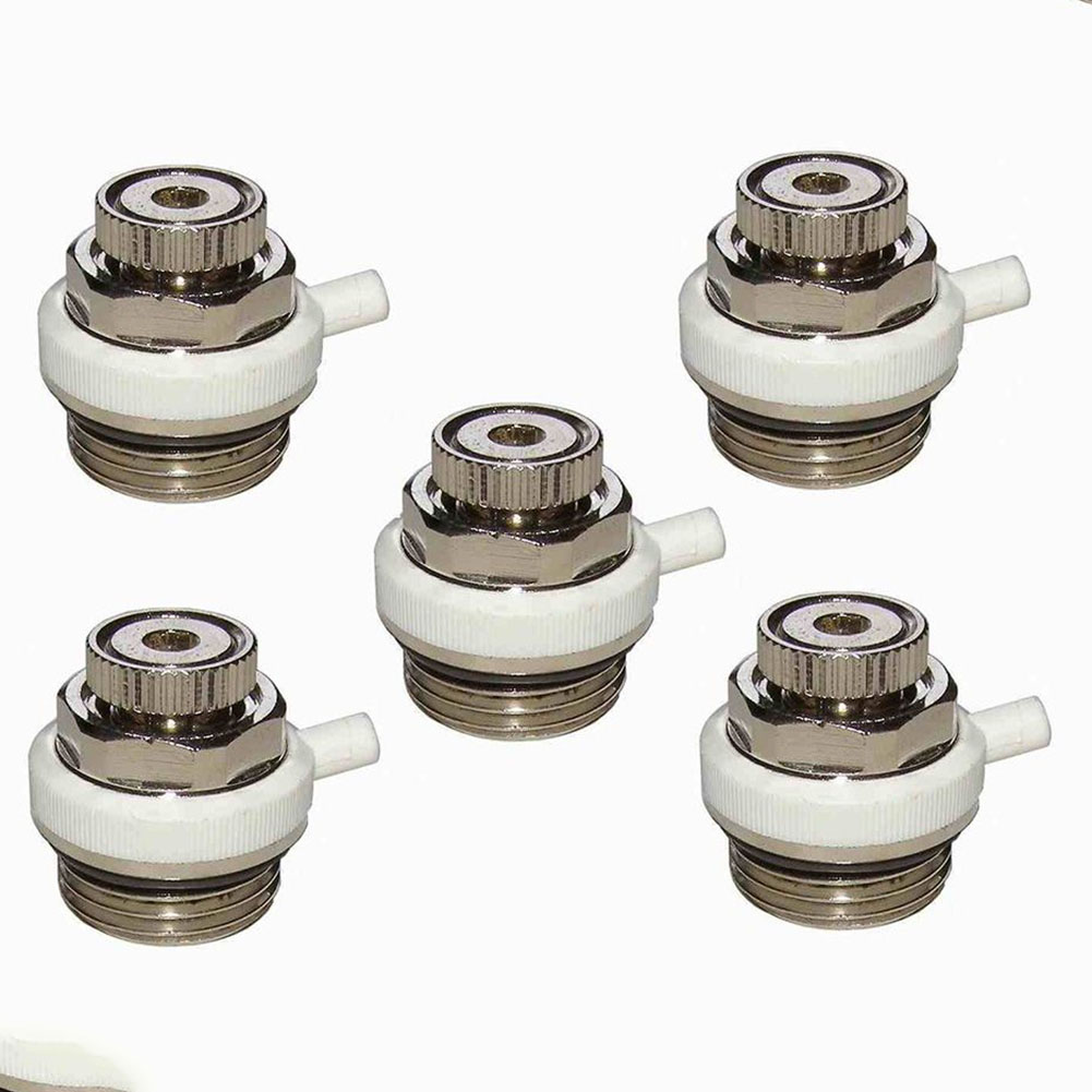 Automatisk lufteventil for radiatorer, automatisk lufteventil for oppvarming, sett  of 1 2 3 5, flerkantsventil ,1/2 ", radiatorlufter: Burgunder