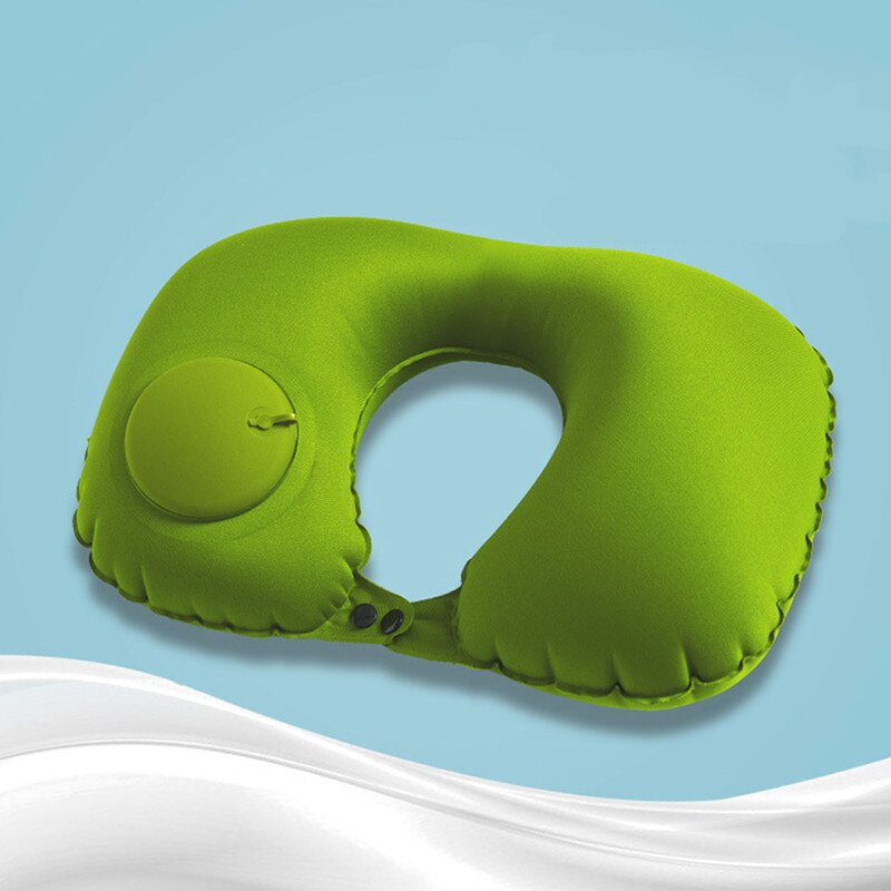 U-Shape Travel Pillow For Airplane Inflatable Neck Pillow Travel Accessories Comfortable Sleep Pillows: 01Light green