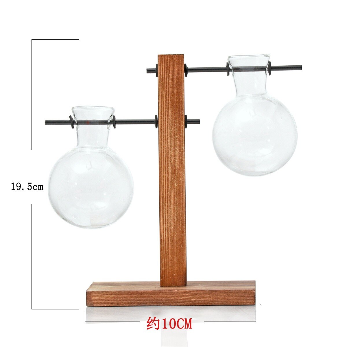 Bonsai Dekor blume Vase Werk transparent Vase Holzrahmen Vase Deko Glas Tabletop Pflanze blume geformt schüssel: Typ C