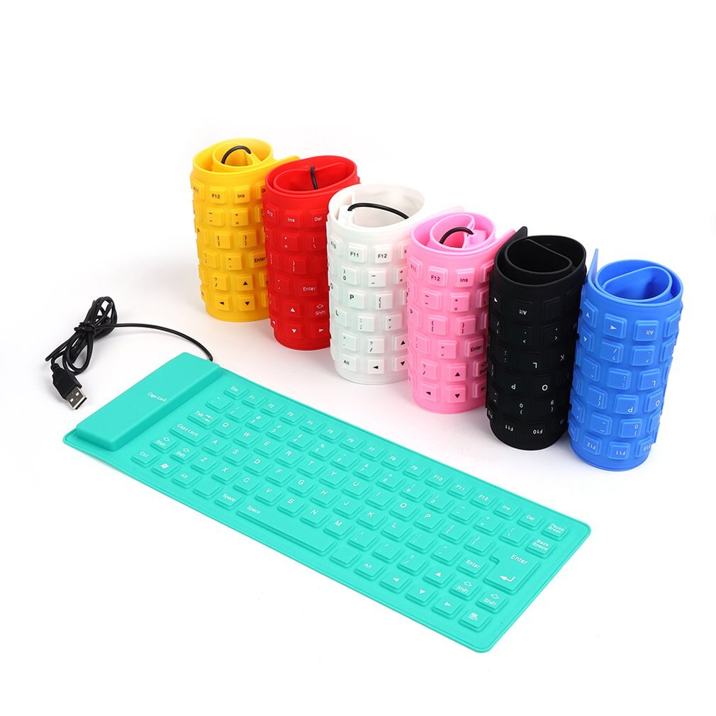 Portable USB Keyboard Flexible Water Resistant Soft Silicone Gaming keyboard for Tablet Computer Laptop PC