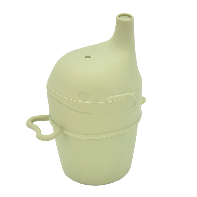 Gobelet à eau en Silicone de couleur Pure pour bébé, Anti-brûlure, de alimentaire, pour apprendre à boire, pour enfants, BPAFREE: 1set Green