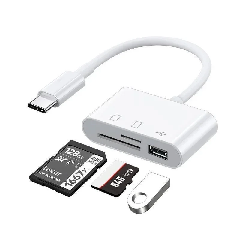 Micro Three-in-one Card Reader Android To TF/ SD/USB Interface To Connect To Camera U Disk SD TF Card USB 2.0