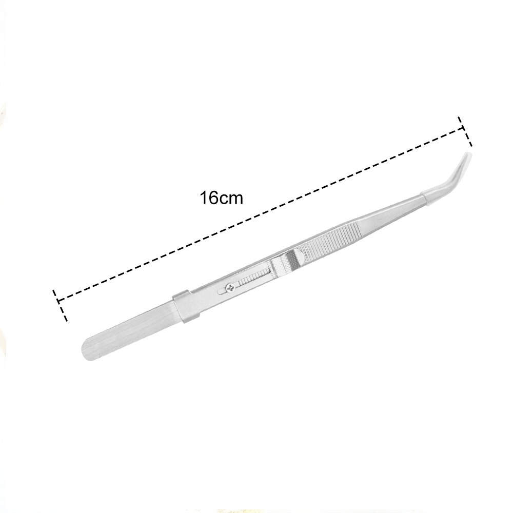 DIYWORK Presicion Industrial Tweezers for Jewelry Electronic Curved Tip Anti Static Stainless Steel Slide Lock Adjustable