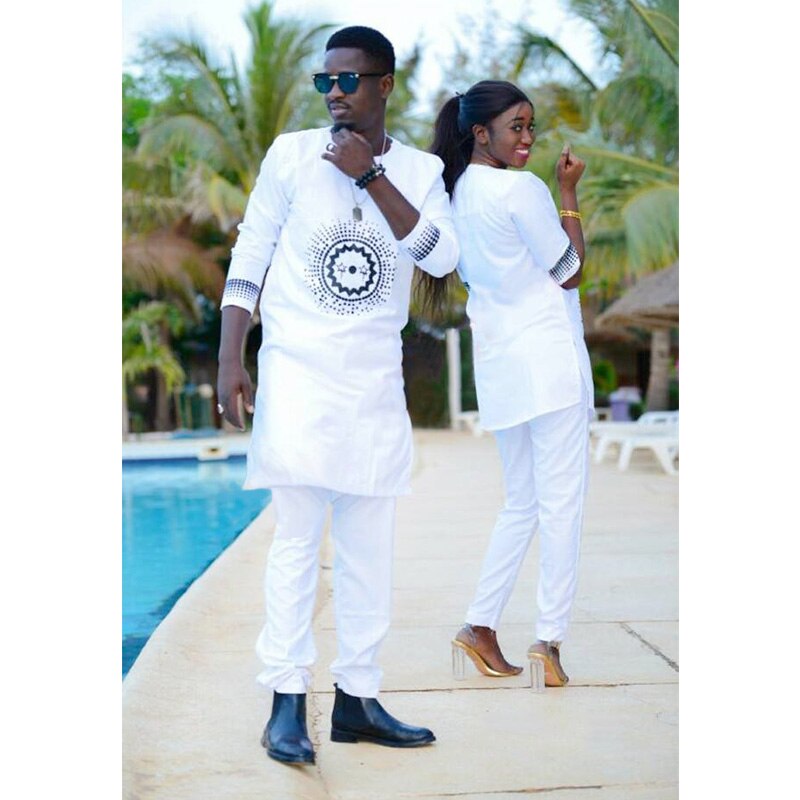 Bazin africain traditionnel, vêtement riche africain avec pantalon, à la , T009 T008