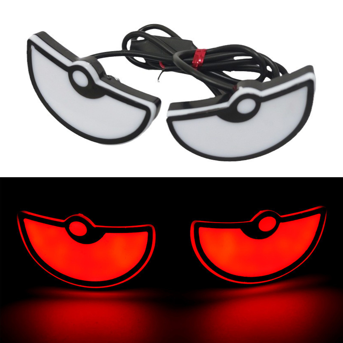 2Stck Motorrad LED Dämon Auge Licht Halbkreis/Dreieck Auge Blinker Licht Dynamische Rücklicht Mini Auto Dekoration lichter: Freier Raum