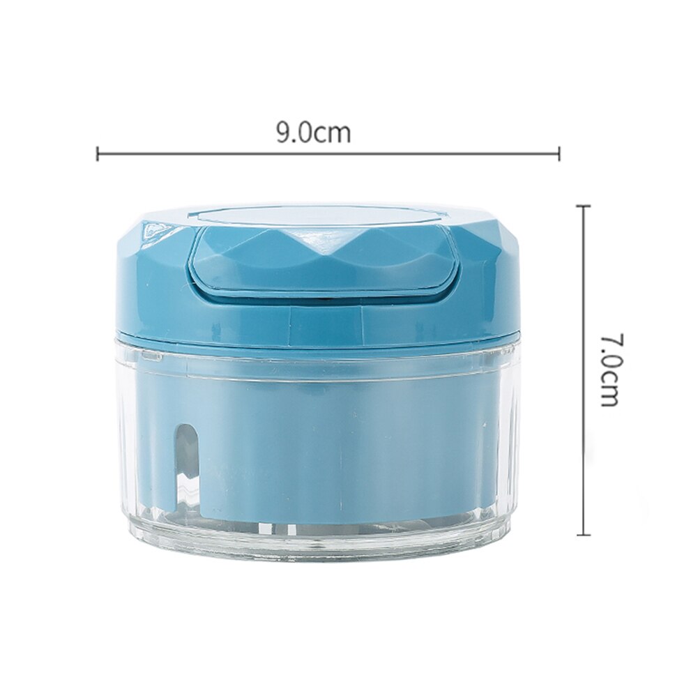 Monitoiminen mini-lihamylly käsikäyttöinen ruokasilppuri lihamylly mikseri tehosekoitin pilkkoa lihaa hedelmät vihannekset pähkinät silppurit työkalut: Sininen