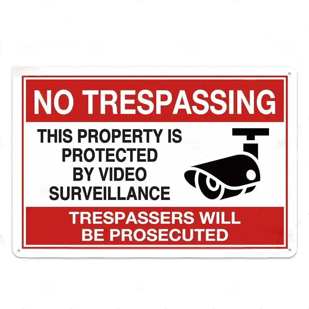 No Trespassing No Entry Private Property Warning Signs Public Garage Workshop Wall Decor Vintage Metal Sign 8x12 inch: 40x30cm / Rose Golden