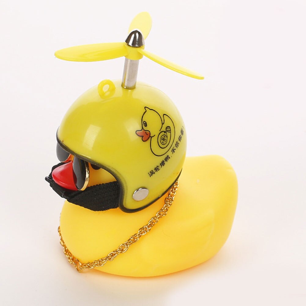 Kleine Gelbe Ente Auto Dekoration Windjacke Entlein mit Helm Auto Zubehör S66: turboaufgeladen propell