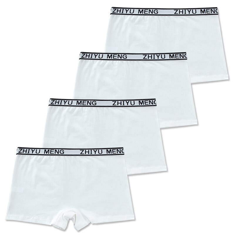 4 st/lot tjejer boxertrosor trosor underkläder kalsonger barn barn 9-16y leggings shorts i ren färg: Vit