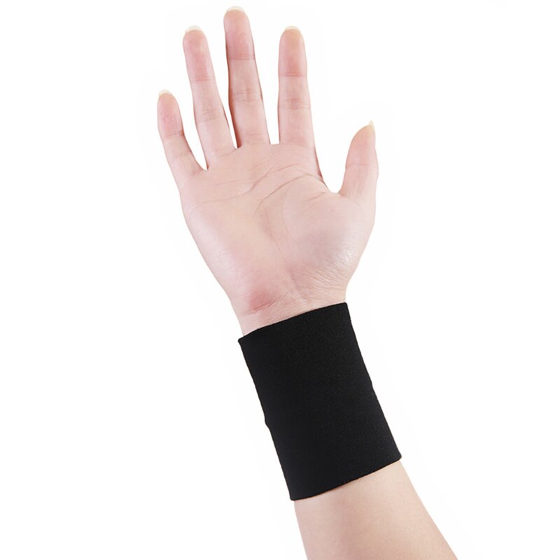 Muñequera de compresión de 2 uds, funda de soporte, vendaje de pulsera deportiva elástica, muñequera de mano para gimnasio, banda de tenis para Fitness negra/piel XXL