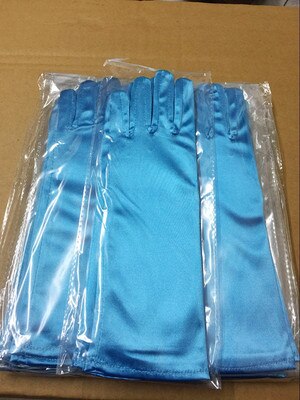 1 par de guantes de lazo de encantadora de boda para niñas y flores, accesorios de comunión para ceremonia, guantes para niños: Blue one size