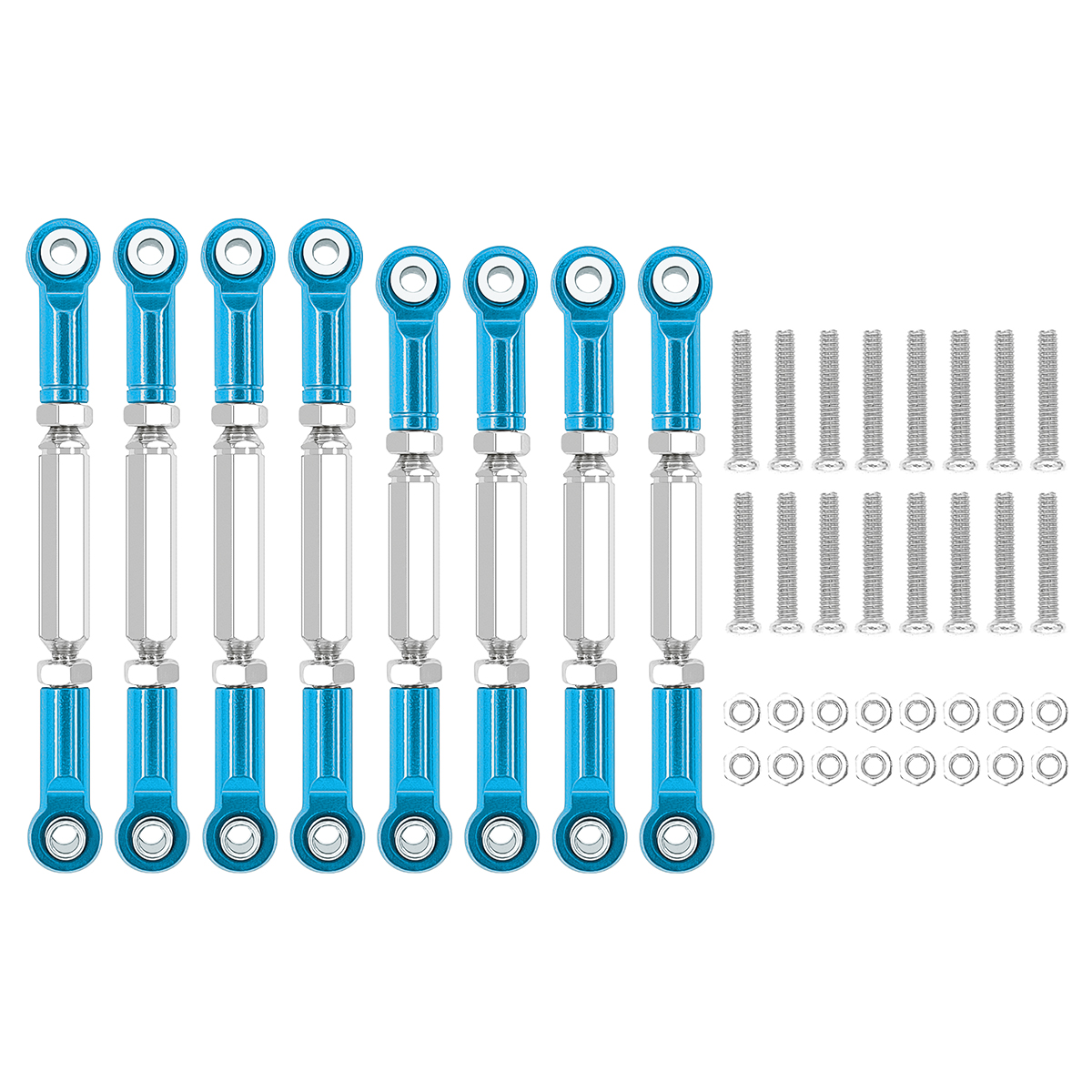8 st metalldragstång styrservolänk länkar arm styrstångsändar för wpl  b14 c14 c24 c-14k c -24k mn -90 mn-45 mn-99 1/16 rc bil