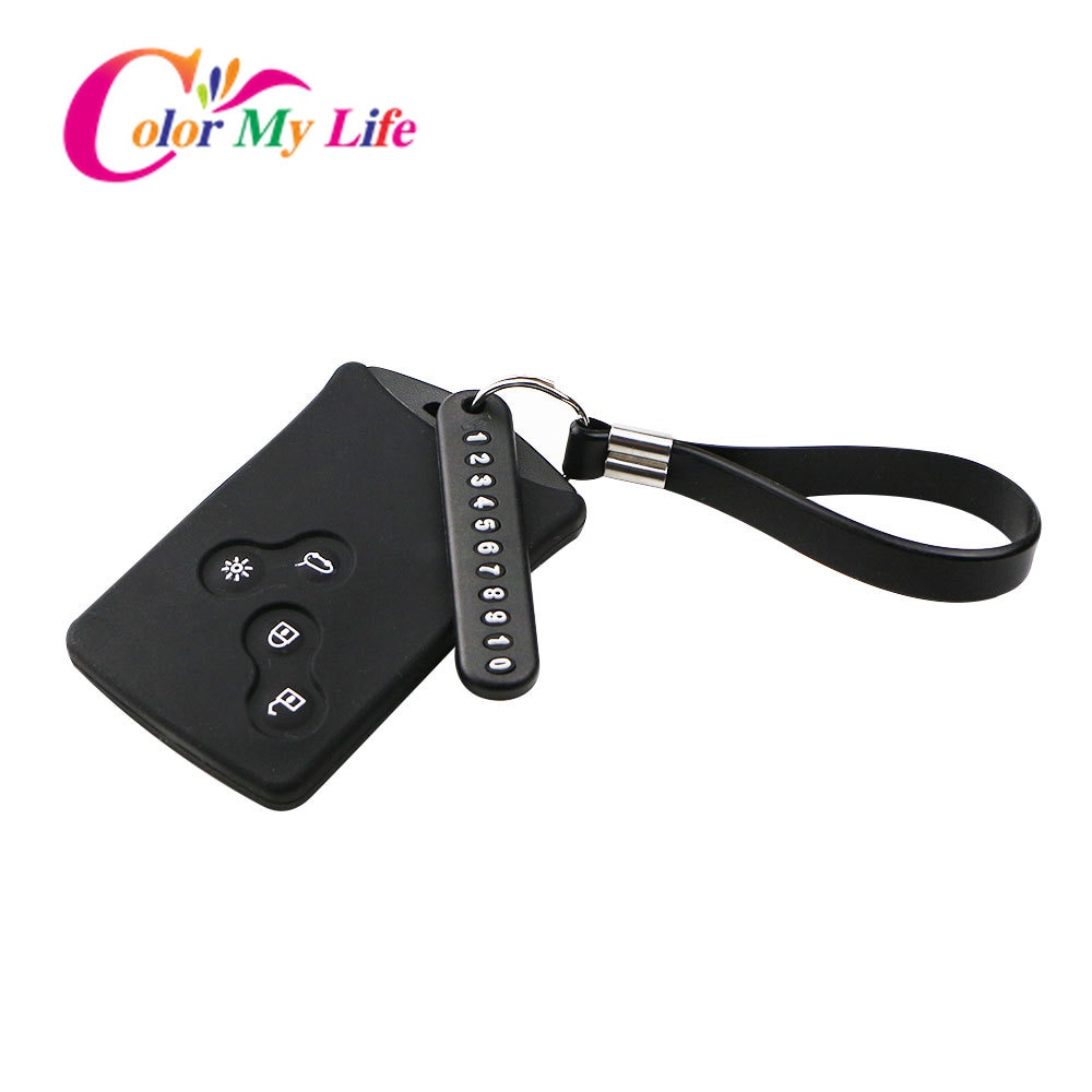 Silicone Key Cover Case Car Key Chain Phone Number Keychain for Renault Duster Sandero Captur Twingo Clio Megane Scenic Koleos
