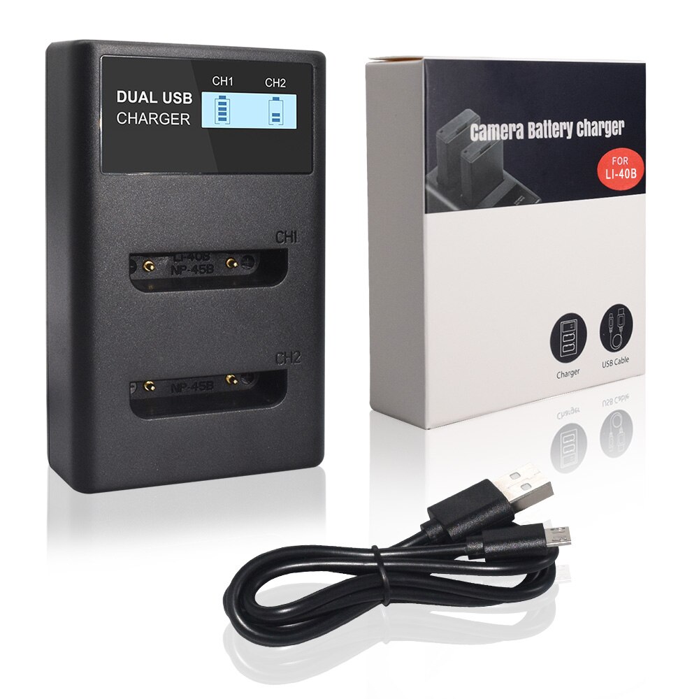 PALO Li-40B Li40B Li 40B Li-42B EN-EL10 ENEL10 NP-45B Camera Battery charger dual slot smart charger with LCD or LED