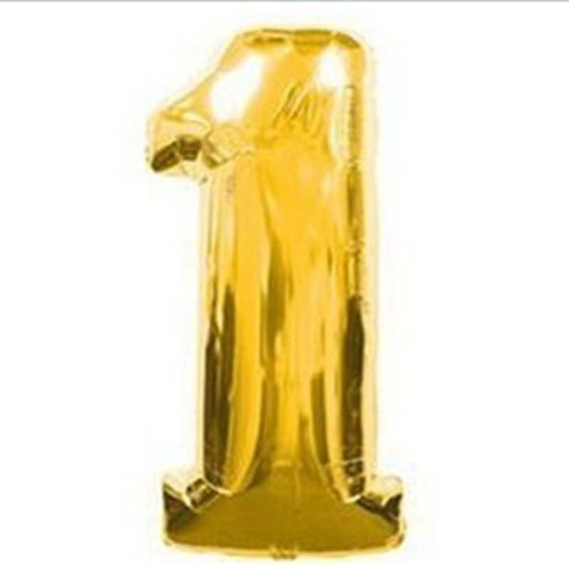 number 16 inches of gold and silver balloons on Year's birthday party balloons decoration family wedding 1 PCS: gold 1