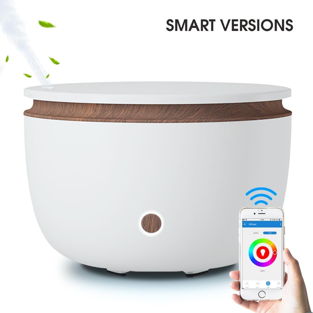 Gxdyfuzor inteligentny dyfuzor olejków eterycznych 500ML Alexa rozpylacz zapachów ultradźwiękowy nawilżacz powietrza WiFi kontrola aplikacji rozpylacz zapachów: Smart ciemny wood / AU