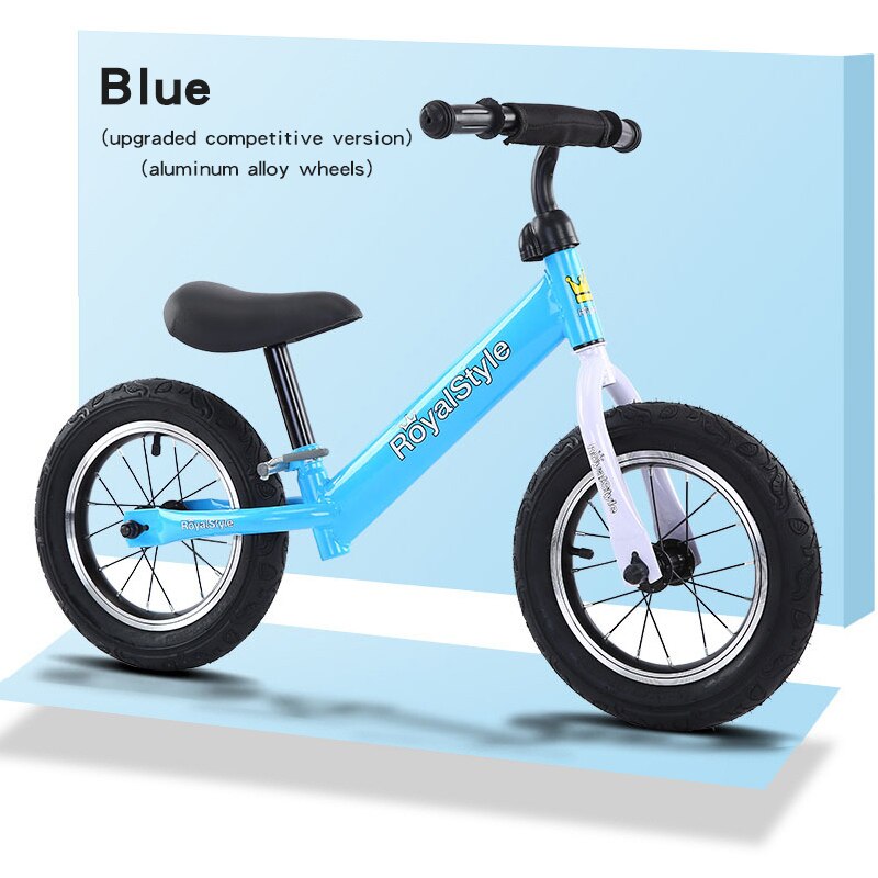 Kids Balance Bike Wheel Children Bicycle Slide Car No Pedal Aluminium Alloy Bike Baby Scooter Kids Outdoor Sport Toy Z28: aluminum alloy blue