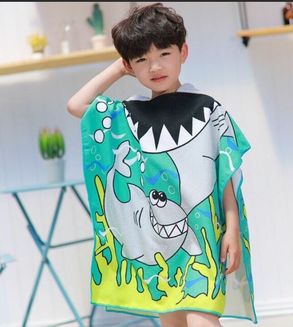 Baby Mit Kapuze Schlecht Handtuch Poncho freundlicher freundlicher Bademantel Handtücher Schlecht Kleid Schnell Trocken Saugfähigen Mikrofaser Reise Sport Strand Handtuch: baisha