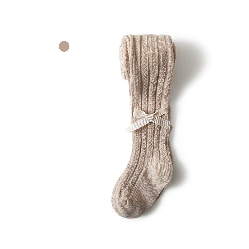 Zoete Bows Baby Panty Zomer Mesh Dunne Ademende Baby Meisjes Panty Effen Kleur Baby Peuter Kousen Kinderen Panty: Apricot