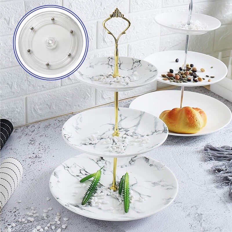 4Pcs Clear Lazy Susan Turntable, 6 Inch Acrylic Turntable Bearing for Decorating Cookies, Clear Swivel Organizer, Base