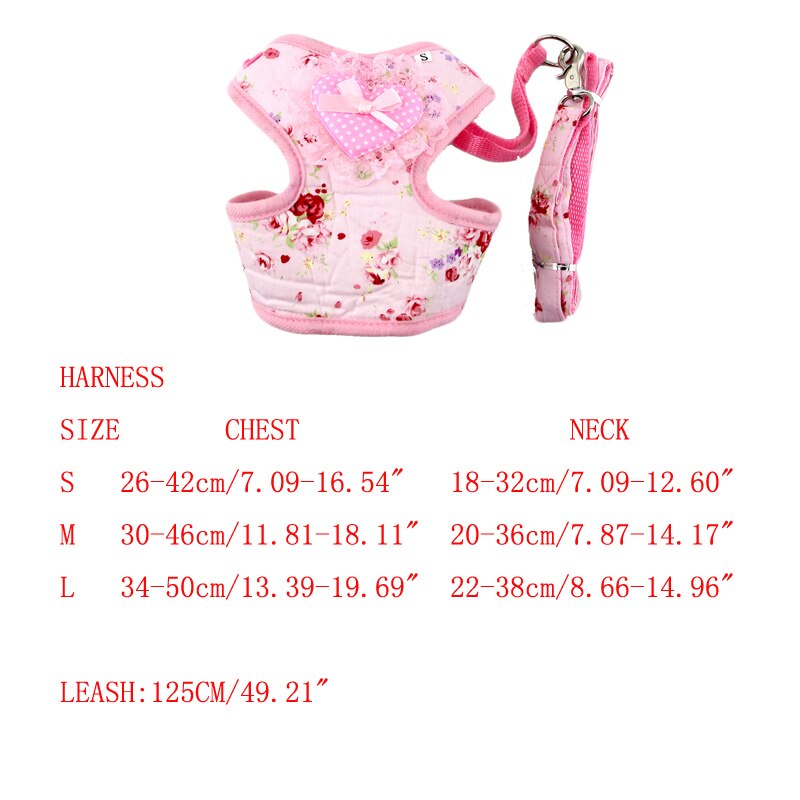 Pet Kat Hond Harness Bloemen Hond Vest Wandelen Leads Leash Voor Chihuahua Teddy Mooie Puppy Set Kleine Dierbenodigdheden DOGGYZSTYLE