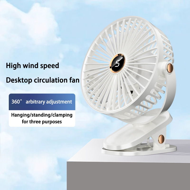 Xiaomi-ventilador con Clip de 8000mAh, circulador de aire portátil de escritorio recargable silencioso de 5 velocidades, ventilador inalámbrico con luz LED para acampar y hogar