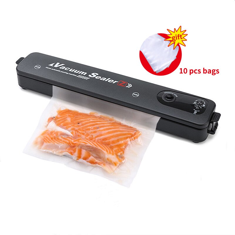 Teaegg 220V/110V Vacuüm Sealer Verpakking Machine Met Gratis 10 Stuks Vacuüm Zakken 17X25Cm huishouden Zwart Food Vacuum Sealer